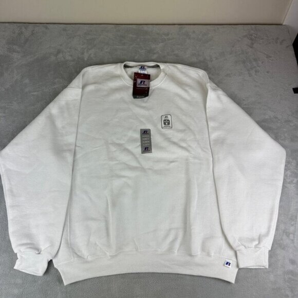 Russell Athletic NWT Crewneck White Sweater Mens Size XL - Picture 1 of 6